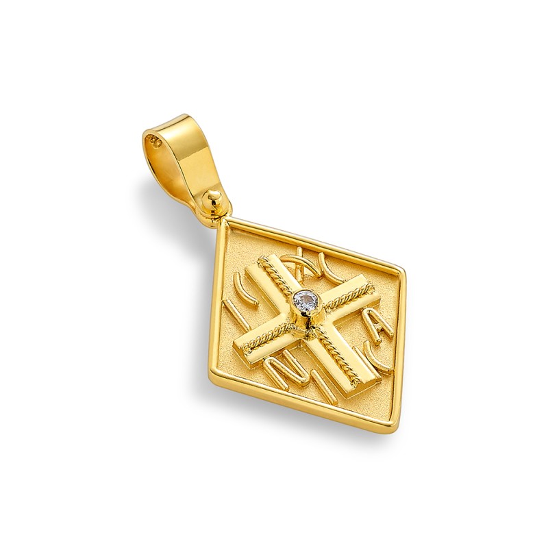 Constantinato Cross Pendant 14K Gold – ICXC NIKA | Damaskos
