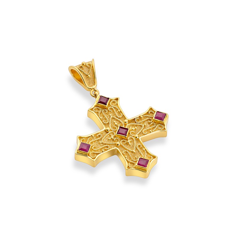 Byzantine 14K Gold Cross | Damaskos #7