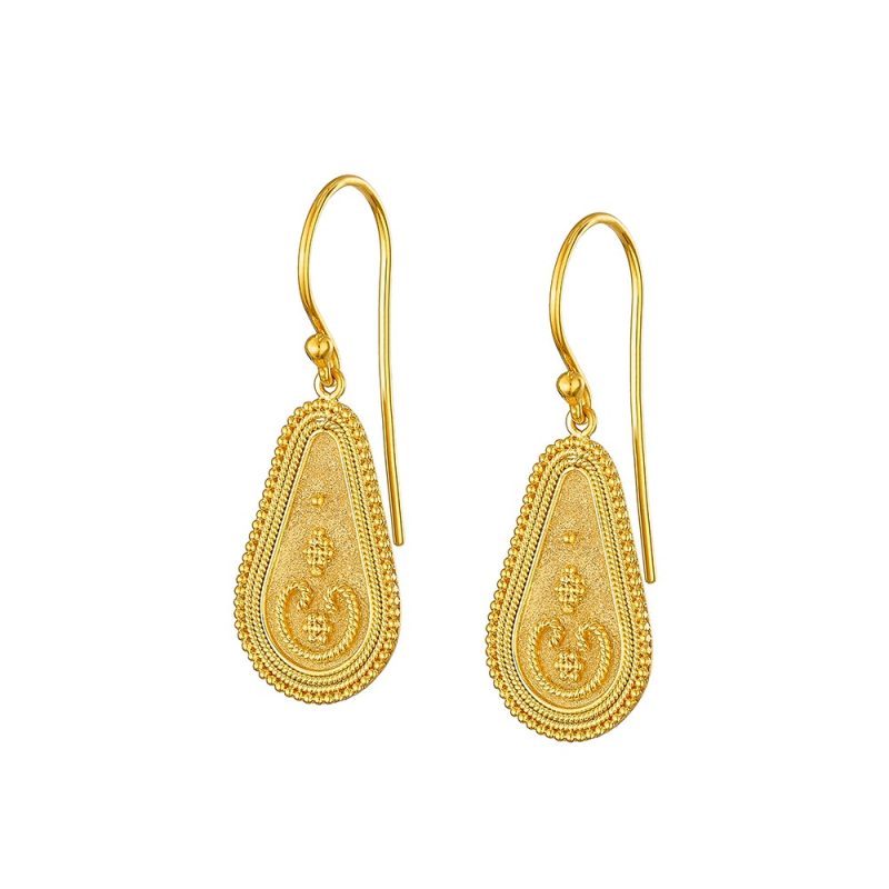 Byzantine 14K Gold Earrings | Damaskos - Image 2