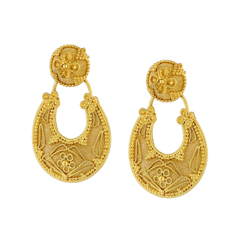 Byzantine 14K Gold Earrings #9 | Damaskos