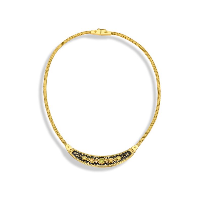 Byzantine Gold Necklace with Diamonds | Damaskos ver.2 - Image 2