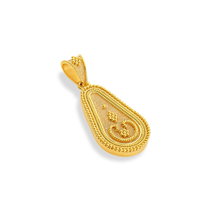 Martelé 14K Gold Pendant | DAMASKOS