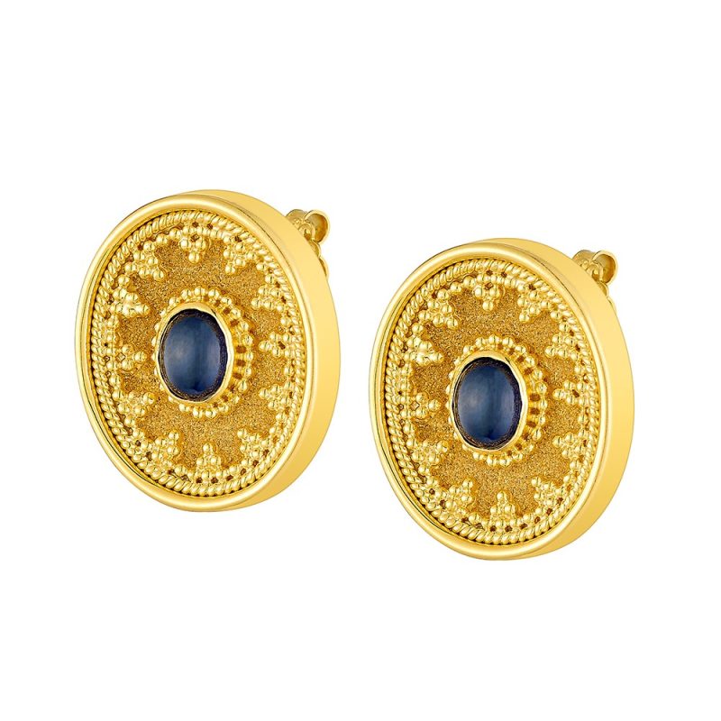 Byzantine 14K Gold Earrings #8 | Damaskos - Image 2