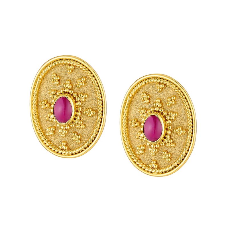 Byzantine 14K Gold Earrings #7 | Damaskos - Image 2