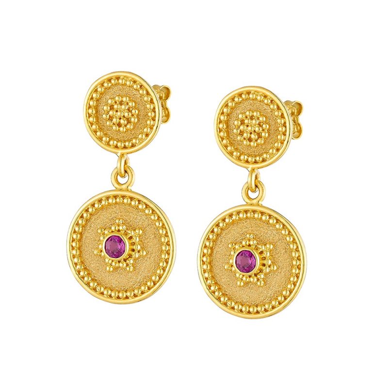 Byzantine 14K Gold Earrings #12 | Damaskos - Image 2