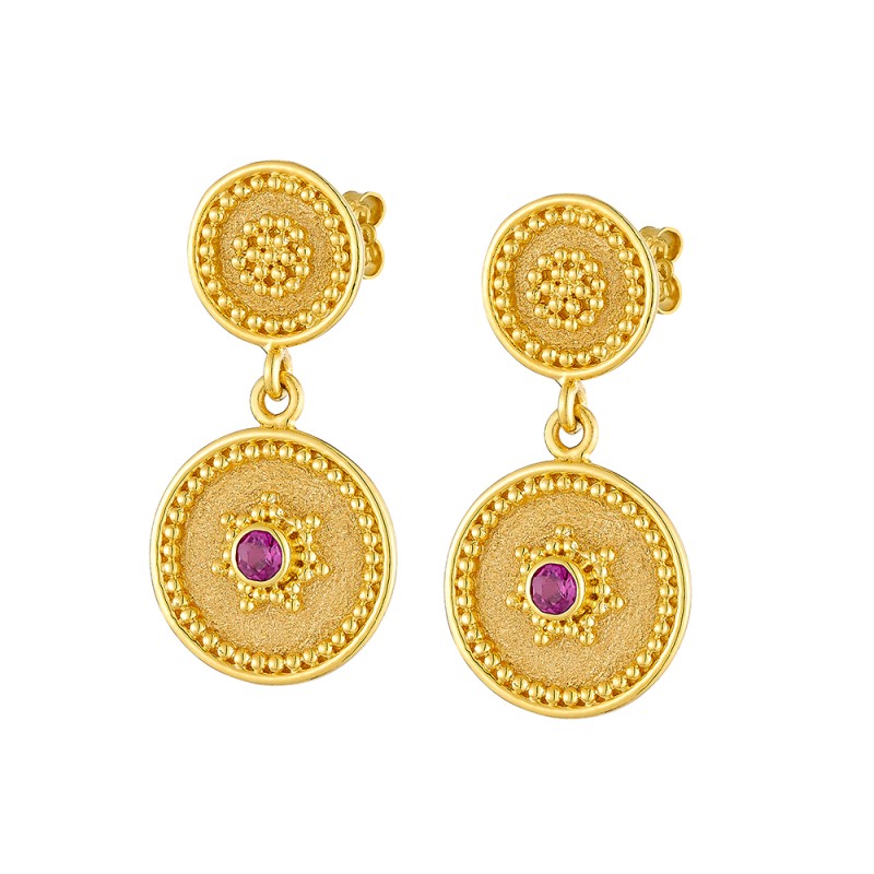 Byzantine 14K Gold Earrings #12 | Damaskos