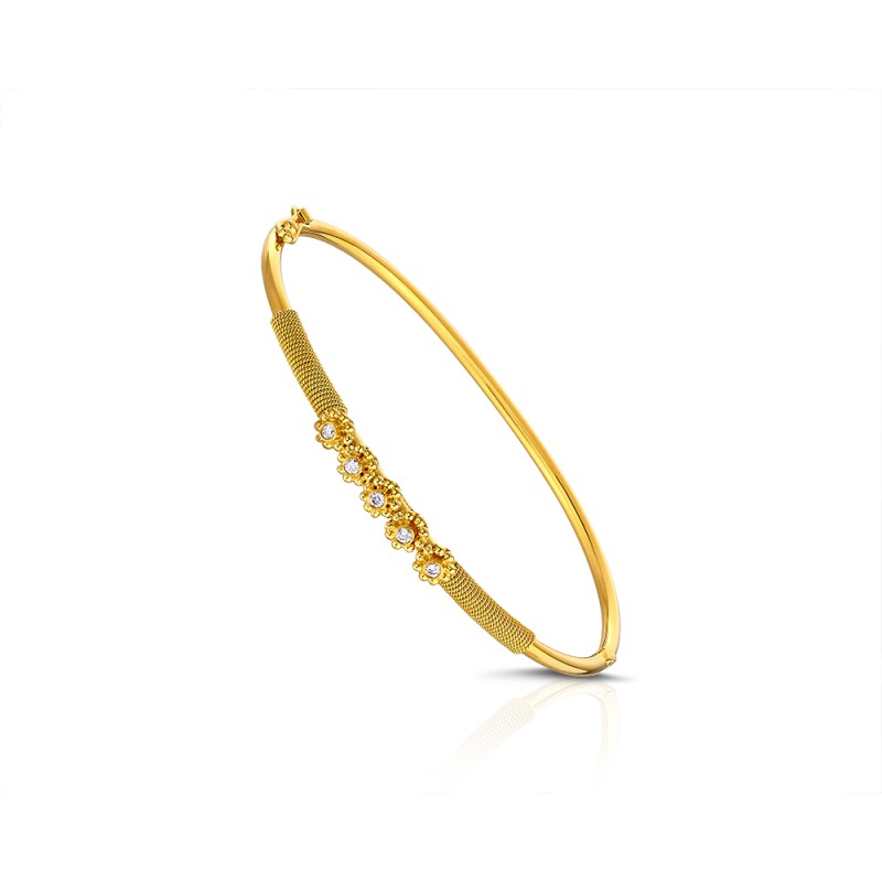 Byzantine 18K Gold Bracelet with Diamonds | Damaskos ver.4