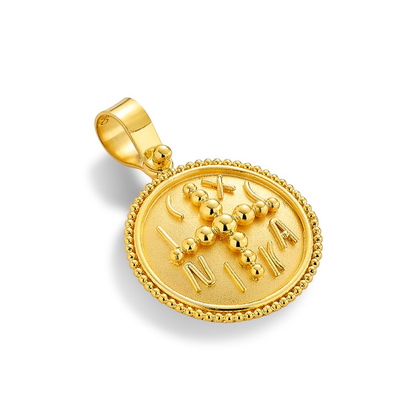 Constantinato Cross Pendant 18K Gold – ICXC NIKA | Damaskos