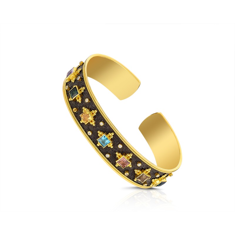 Byzantine 18K Gold Bracelet with Diamonds | Damaskos ver.10