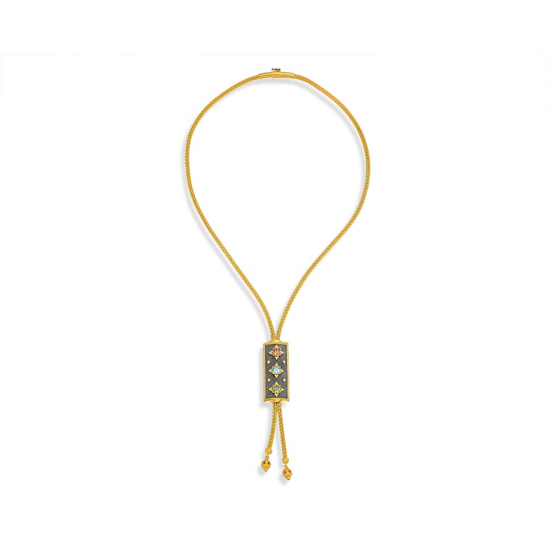 Byzantine Gold Necklace with Diamonds | Damaskos ver.4